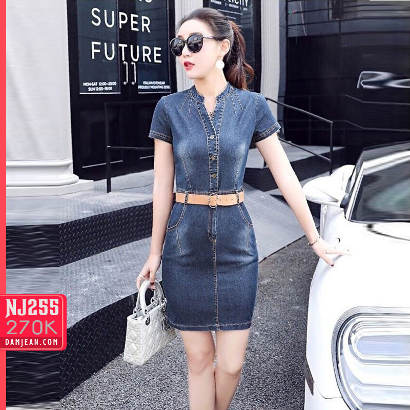 ĐẦM JEAN BODY CỔ V 